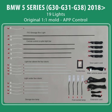 DIQ AMBIENT BMW S.5 (G30-G31-G38) Mod.2018> (Digital iQ Ambient Light BMW Series 5 mod.2018> 19 Lights)