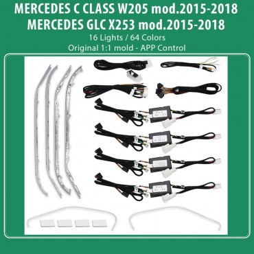 DIQ AMBIENT 8161 DCIC BENZ C CLASS (W205) - GLC (X253) mod.2015-2018 (Digital iQ Ambient Light for Mercedes C &amp; GLC, 16 Lights)