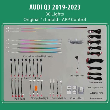 DIQ AMBIENT AUDI Q3 (F3) TRIM mod.2019> (Digital iQ Ambient Light Audi Q3 mod. 2019>, 30 Lights)