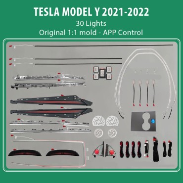 DIQ AMBIENT TESLA MODEL Y mod.2021-2022 FULL KIT (Digital iQ Ambient Light Tesla Model Y mod.2021-2022, 30 Lights Full Kit)
