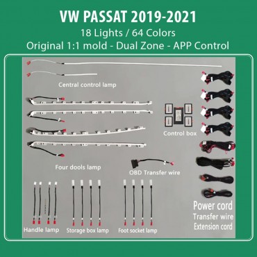 DIQ AMBIENT VW PASSAT III (Digital iQ Ambient Light VW Passat mod.2019-2021, 18 Lights)