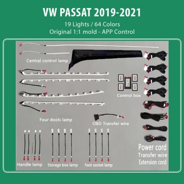 DIQ AMBIENT VW PASSAT III 19L KIT (Digital iQ Ambient Light VW Passat mod.2019-2021, 19 Lights)