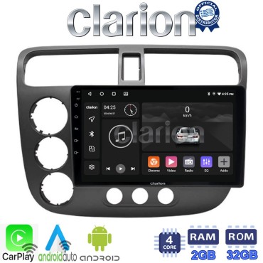 CLARION GL31373 Οθόνη OEM Multimedia Αυτοκινήτου για HONDA CIVIC 4πορτο 2001 > 2006 (CarPlay/AndroidAuto/BT/GPS/WIFI/GPRS)