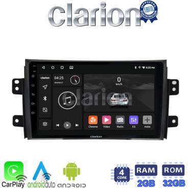 CLARION GL31446 Οθόνη OEM Multimedia Αυτοκινήτου για Fiat Sedici 2005 > 2013 Suzuki SX4 2005 > 2013 (CarPlay/AndroidAuto/BT/GPS/WIFI/GPRS)