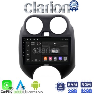 CLARION GL31459 Οθόνη OEM Multimedia Αυτοκινήτου για Nissan Micra 2010 > 2014 (CarPlay/AndroidAuto/BT/GPS/WIFI/GPRS)
