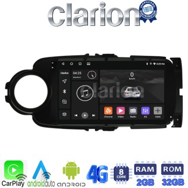 CLARION GL71454B Οθόνη OEM Multimedia Αυτοκινήτου για Toyota Yaris 2015 > 2019 (CarPlay/AndroidAuto/BT/GPS/WIFI/GPRS)