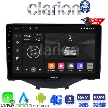 CLARION GL71564B Οθόνη OEM Multimedia Αυτοκινήτου για Toyota Aygo 2014 > Citroen C1 2014 > Peugeot 107 2014 > (CarPlay/AndroidAuto/BT/GPS/WIFI/GPRS)