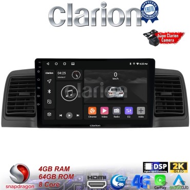 CLARION GL74010B Οθόνη OEM Multimedia Αυτοκινήτου για Toyota Corolla 2000 > 2007 (CarPlay/AndroidAuto/BT/GPS/WIFI/GPRS)