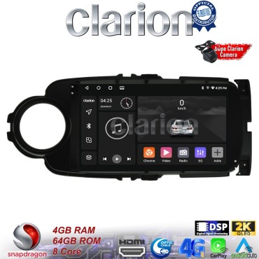 CLARION GL74254B Οθόνη OEM Multimedia Αυτοκινήτου για Toyota Yaris 2012 > 2015 Αν το αυτοκίνητο είναι υβριδικό, παρακαλώ ενημερώστε μας πριν την παραγγελία σας. (CarPlay/AndroidAuto/BT/GPS/WIFI/GPRS)