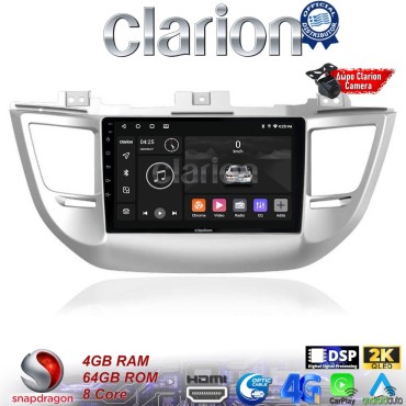 CLARION GL74361 Οθόνη OEM Multimedia Αυτοκινήτου για Hyundai Tucson 2015 < 2019 (CarPlay/AndroidAuto/BT/GPS/WIFI/GPRS)