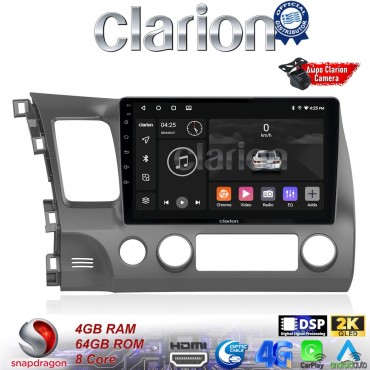 CLARION GL74644 Οθόνη OEM Multimedia Αυτοκινήτου για HONDA CIVIC 4πορτο 2006>2013 (CarPlay/AndroidAuto/BT/GPS/WIFI/GPRS)