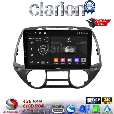 CLARION GL74837 Οθόνη OEM Multimedia Αυτοκινήτου για Hyundai i20 2008 > 2014 (CarPlay/AndroidAuto/BT/GPS/WIFI/GPRS)