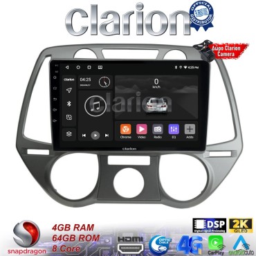 CLARION GL74838 Οθόνη OEM Multimedia Αυτοκινήτου για Hyundai i20 2008 > 2014 (CarPlay/AndroidAuto/BT/GPS/WIFI/GPRS)