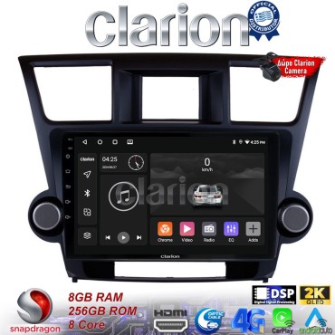 CLARION GL75089 Οθόνη OEM Multimedia Αυτοκινήτου για Toyota Highlander 2008 > 2015 (CarPlay/AndroidAuto/BT/GPS/WIFI/GPRS)