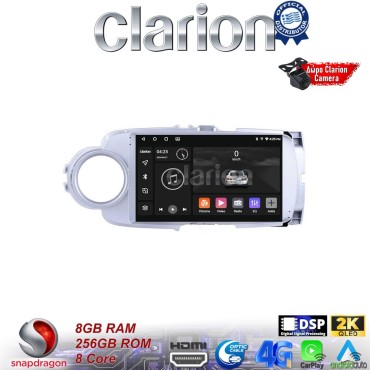 CLARION GL75254 Οθόνη OEM Multimedia Αυτοκινήτου για Toyota Yaris 2012 > 2015 (CarPlay/AndroidAuto/BT/GPS/WIFI/GPRS)