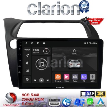 CLARION GL75744 Οθόνη OEM Multimedia Αυτοκινήτου για HONDA CIVIC 3/5D 2006-2012 (CarPlay/AndroidAuto/BT/GPS/WIFI/GPRS)