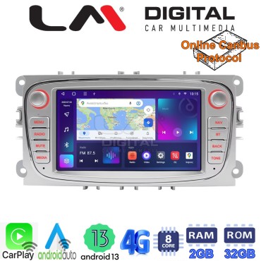 LM Digital - LM E8003 GPS Οθόνη OEM Multimedia Αυτοκινήτου για FORD FOCUS > 2011FORD MONDEO 2007 > 2014FORD GALAXY 2007 > 2014FORD S-MAX 2008 > 2014 (CarPlay/AndroidAuto/BT/GPS/WIFI/GPRS)