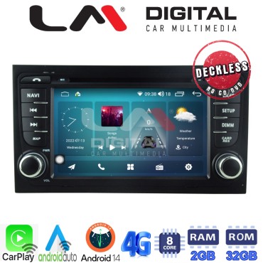 LM Digital - LM E8050 GPS Οθόνη OEM Multimedia Αυτοκινήτου για AUDI A4 8Ε 2001 > 2008(για οχήματα με εργοστασιακή 1din θέση, είναι απαραίτητη επιπλέον βάση)SEAT EXEO 2008>2013 (CarPlay/AndroidAuto/BT/GPS/WIFI/GPRS)