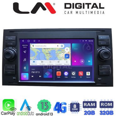 LM Digital - LM E8140 GPS Οθόνη OEM Multimedia Αυτοκινήτου για Ford Fiesta 2006 > 2008 (CarPlay/AndroidAuto/BT/GPS/WIFI/GPRS)