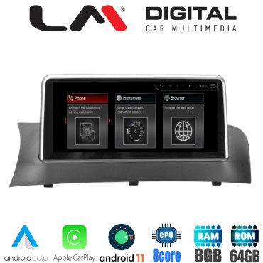 LM Digital - LM G114M10 CIC Οθόνη OEM Multimedia Αυτοκινήτου για BMW X3 & X4  2011 > 2013 (CarPlay/AndroidAuto/BT/GPS/WIFI/GPRS)