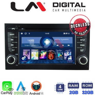 LM Digital - LM V4050 GPS Οθόνη OEM Multimedia Αυτοκινήτου για AUDI A4 8Ε 2001 > 2008(για οχήματα με εργοστασιακή 1din θέση, είναι απαραίτητη επιπλέον βάση)SEAT EXEO 2008>2013 (CarPlay/AndroidAuto/BT/GPS/WIFI/GPRS)