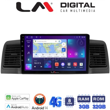 LM Digital - LM ZE8010B GPS Οθόνη OEM Multimedia Αυτοκινήτου για Toyota Corolla 2000-2007 (CarPlay/AndroidAuto/BT/GPS/WIFI/GPRS)