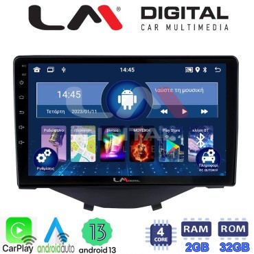LM Digital - LM ZN4564B GPS Οθόνη OEM Multimedia Αυτοκινήτου για Toyota Aygo 2014 > Citroen C1 2014 > Peugeot 107 2014 > (CarPlay/AndroidAuto/BT/GPS/WIFI/GPRS)