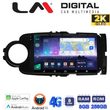 LM Digital - LM ZQ8454B GPS Οθόνη OEM Multimedia Αυτοκινήτου για Toyota Yaris 2015 > 2019 (CarPlay/AndroidAuto/BT/GPS/WIFI/GPRS)