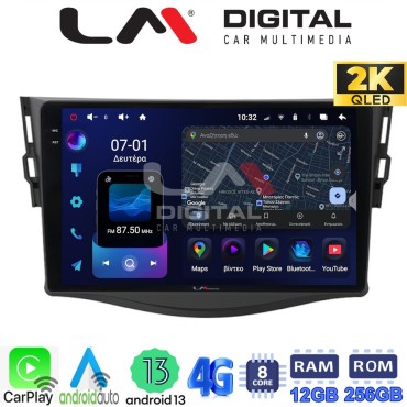 LM ZS8018 GPS Οθόνη OEM Multimedia Αυτοκινήτου για TOYOTA RAV4 2006 > 2012 (CarPlay/AndroidAuto/BT/GPS/WIFI/GPRS)