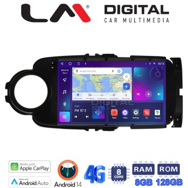 LM Digital - LM ZT8454B GPS Οθόνη OEM Multimedia Αυτοκινήτου για Toyota Yaris 2015 > 2019 (CarPlay/AndroidAuto/BT/GPS/WIFI/GPRS)