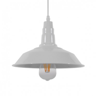 GLOBOSTAR® RAY 01044 Vintage Κρεμαστό Φωτιστικό Οροφής με Ντουί 1 x E27 AC 220-240V IP20 - Λευκό - Μ26 x Π26 x Υ25cm