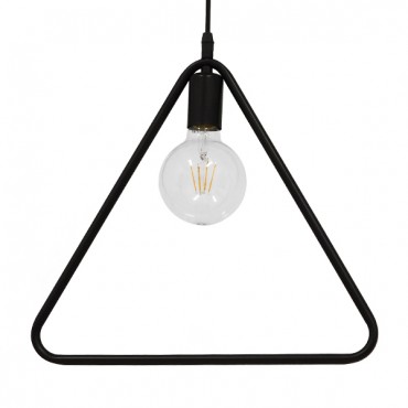 GLOBOSTAR® DELTA 01580 Μοντέρνο Κρεμαστό Φωτιστικό Οροφής με Ντουί 1 x E27 AC 220-240V IP20 - Μαύρο - Μ37 x Π4 x Υ33cm