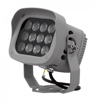 GLOBOSTAR® FLOOD-XENA 05017 Προβολέας Σποτ Wall Washer LED 12W 1320lm 10° AC 220-240V Αδιάβροχο IP65 Θερμό Λευκό 2700K - Γκρι Ανθρακί - Μ13.5 x Π11 x Υ15cm - 3 Χρόνια Εγγύηση