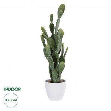 GloboStar® Artificial Garden OPUNTIA FICUS-INDICA CACTUS 20097 Τεχνητό Διακοσμητικό Φυτό Κάκτος Φραγκοσυκιά Υ72cm