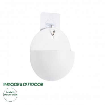 GloboStar® Artificial Garden LYON 20551 Διακοσμητικό Πλαστικό Κασπώ Γλάστρα - Flower Pot Λευκό Μ12 x Π6 x Υ13.5cm