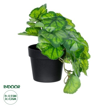 GloboStar® Artificial Garden GREEN BEGONIA PLANT 20949 Διακοσμητικό Φυτό Πράσινη Μπιγόνια Φ23 x Υ16cm