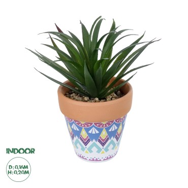 GloboStar® Artificial Garden SUCCULENT SANSEVIERIA POTTED PLANT 21047 Διακοσμητικό Φυτό Σανσεβιέρια  Φ16x Υ20cm