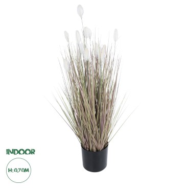 GloboStar® Artificial Garden BEIGE LAGURU 21100 Διακοσμητικό Φυτό Μπεζ Λαγοουρά Υ70cm