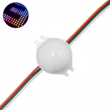 20 Τεμάχια x LED Magic Digital Στρογγυλό Module Φ3 CM RGBW 0.72W 12V GloboStar 30544 