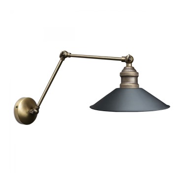 GloboStar® HAWK 204-0114 Μοντέρνο Επιτοίχιο Φωτιστικό Απλίκα Μονόφωτο 1 x E27 IP20 Μπρούτζινο Μέταλλο με Μαύρο Πλαστικό - Μ21.5 x Π21.5 x Υ52cm