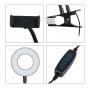 GloboStar® 75809 Professional Digital Ring Light Φ9cm LED SMD 10W 1000lm 180° DC 5V με Καλώδιο Τροφοδοσίας USB - Ενσωματωμένο Χειριστήριο Εναλλαγής Χρωμάτων & 1 Βάση Τηλεφώνου - CCT Θερμό Λευκό 3000K - Φυσικό Λευκό 4500K - Ψυχρό Λευκό 6