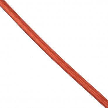 GloboStar® 77603 Στρογγυλό Υφασμάτινο Καλώδιο 1m 2 x 0.75mm² Κεραμιδί Κόκκινο