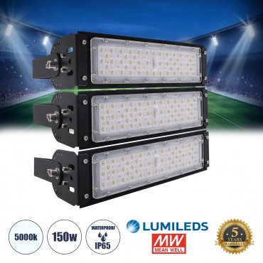 GloboStar® GOLIATH 90100-3 LED Προβολέας Γηπέδου - Φωτιστικό Tunnel 150W 24000LM 75°*135° AC 100-277V IP65 -  Ψυχρό Λευκό 5000K - MeanWell Driver & LumiLEDs Chip - 5 Years Warranty