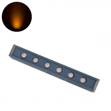 GLOBOSTAR® WASHER-VAIA 90178 Μπάρα Φωτισμού Wall Washer LED 6W 630lm 30° DC 24V Αδιάβροχο IP65 Πορτοκαλί 2200K Dimmable - Γκρι Ανθρακί - Μ30 x Π4 x Υ5cm - 3 Χρόνια Εγγύηση