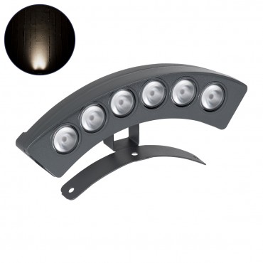 GloboStar® TREELIGHT-PLANTE 90457 Κυρτή Μπάρα Φωτισμού Wall Washer Ειδική για Φυτά - Δέντρα LED 6W 690lm 15° DC 24V Αδιάβροχο IP67 Μ17.5 x Π4.5 x Υ8cm Φυσικό Λευκό 4500K - Γκρι Ανθρακί - 3 Years Warranty