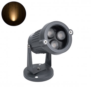 GloboStar® SPOT-YOLA 90630 Σποτ Φωτισμου Wall Washer LED 3W 330lm 30° DC 24V Αδιάβροχο IP65 Φ7 x Υ13.5cm Θερμό Λευκό 3000K - Γκρι Ανθρακί - 3 Years Warranty