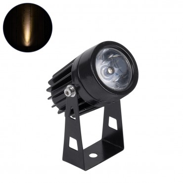 GloboStar® SPOT-TOLA 90631 Σποτ Φωτισμου Wall Washer LED 1W 110lm 10° DC 24V Αδιάβροχο IP65 Φ5 x Υ9cm Θερμό Λευκό 3000K - Μαύρο - 3 Years Warranty