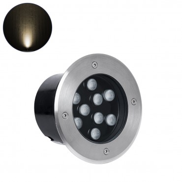 GloboStar® UNDERGROUND-TINA 90664 Χωνευτό Φωτιστικό Σποτ Δαπέδου LED 9W 990lm 30° DC 24V Αδιάβροχο IP65 Φ16 x Υ9cm Θερμό Λευκό 2700K - Ανοξείδωτο Ατσάλι - 3 Χρόνια Εγγύηση