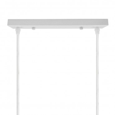 DIY Ροζέτα Φωτιστικού Λευκή Ορθογώνια 300x50mm με 2 Τρύπες GloboStar 90821