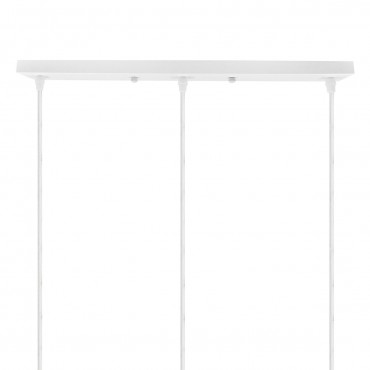 DIY Ροζέτα Φωτιστικού Λευκή Ορθογώνια 500x50mm με 3 Τρύπες GloboStar 90823
